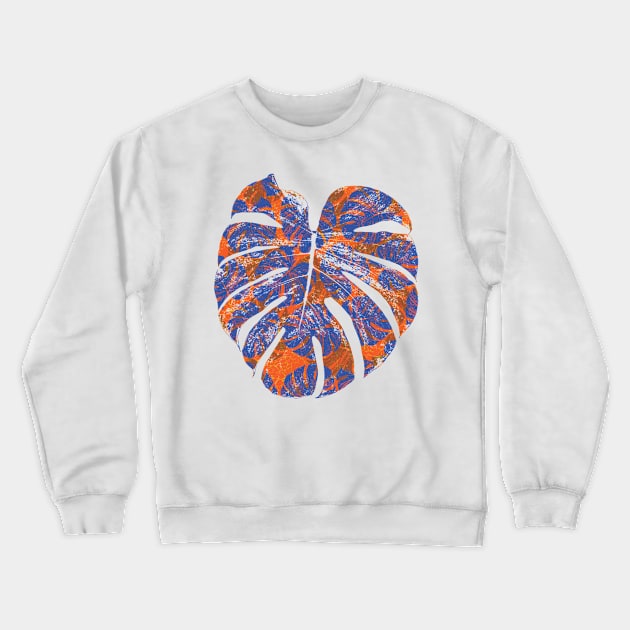 Monstera Extravagant Blue Crewneck Sweatshirt by cesartorresart